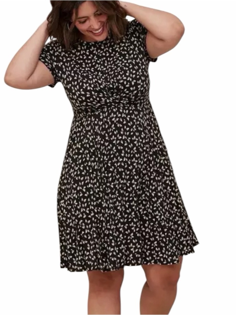 Torrid Super Soft Black Floral Fit & Flare Dress Pockets Plus Size 1X